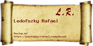 Ledofszky Rafael névjegykártya